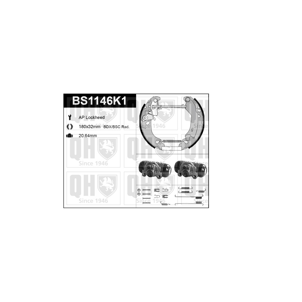 Image for QH BS1146K1 Brake Shoe Kit