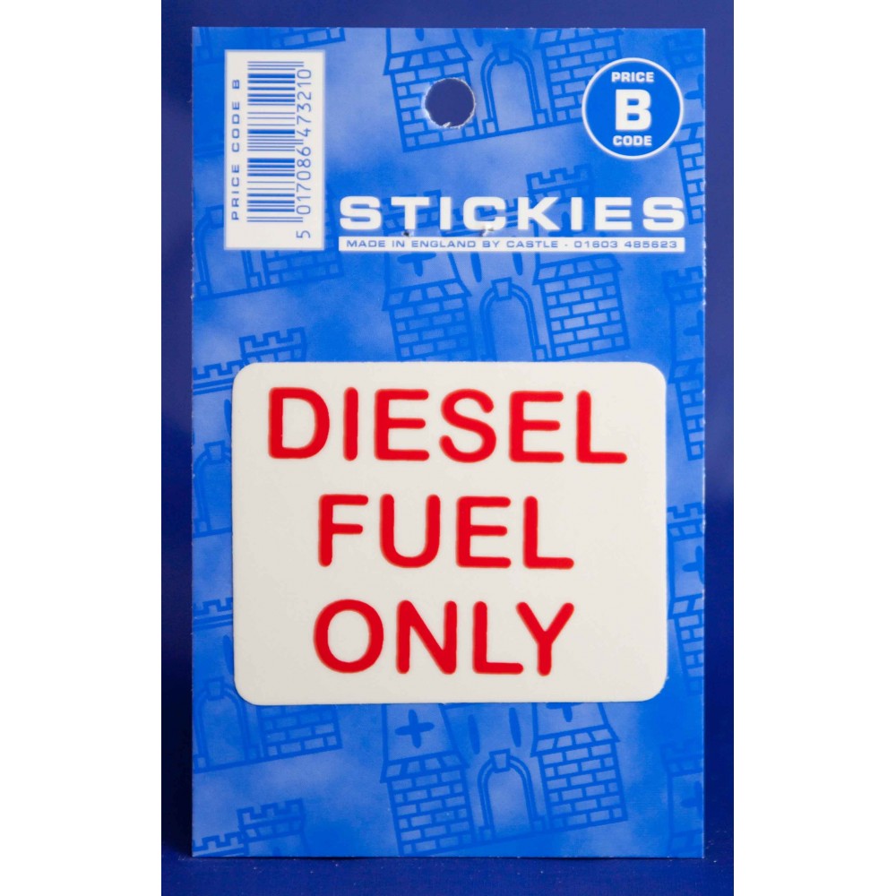 Image for Castle V94 Diesel Fuel Red B Code Stickers