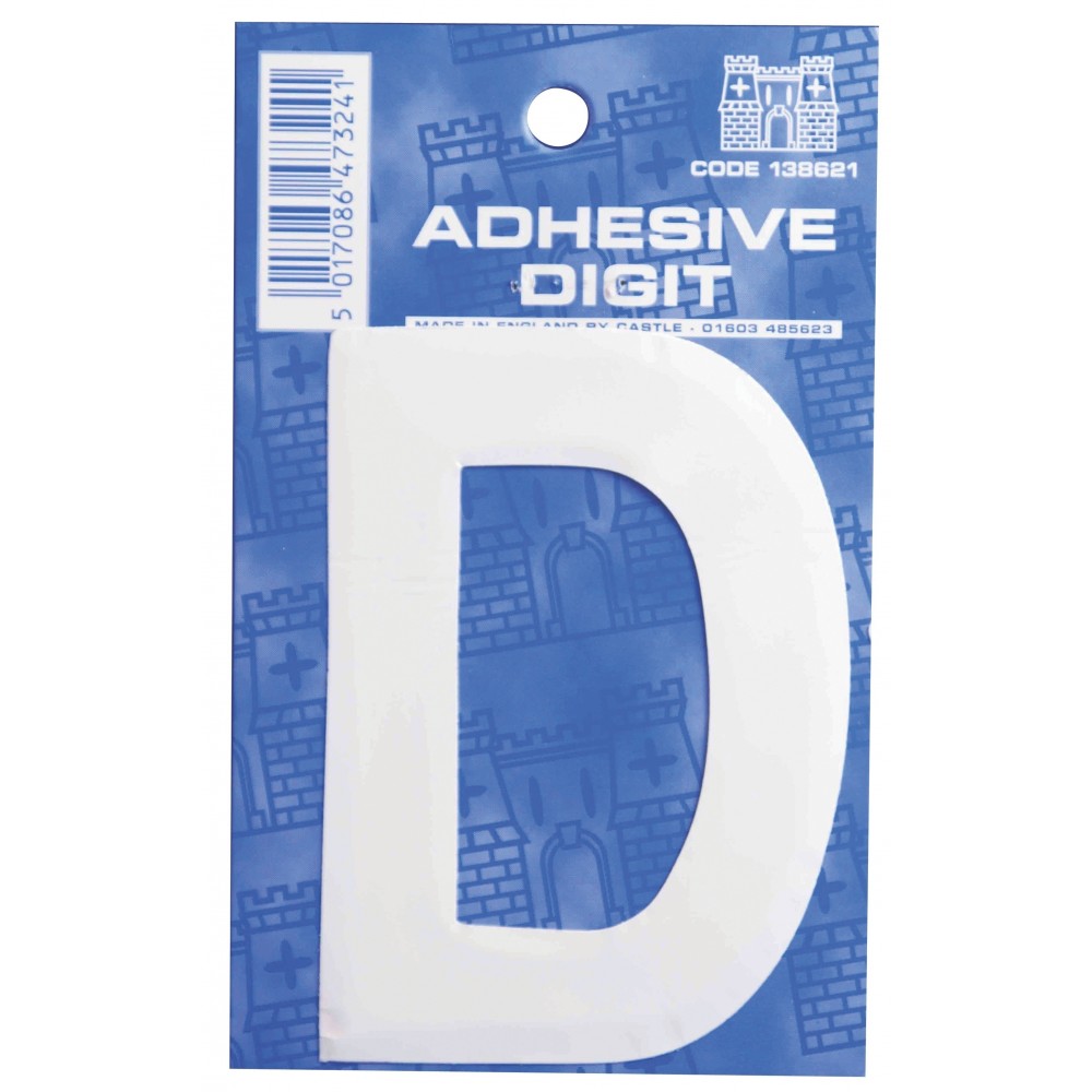 Image for Castle WD D Self Adhesive Digits White 3inc