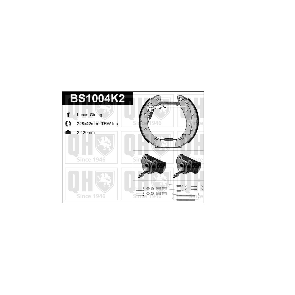 Image for QH BS1004K2 Brake Shoe Kit