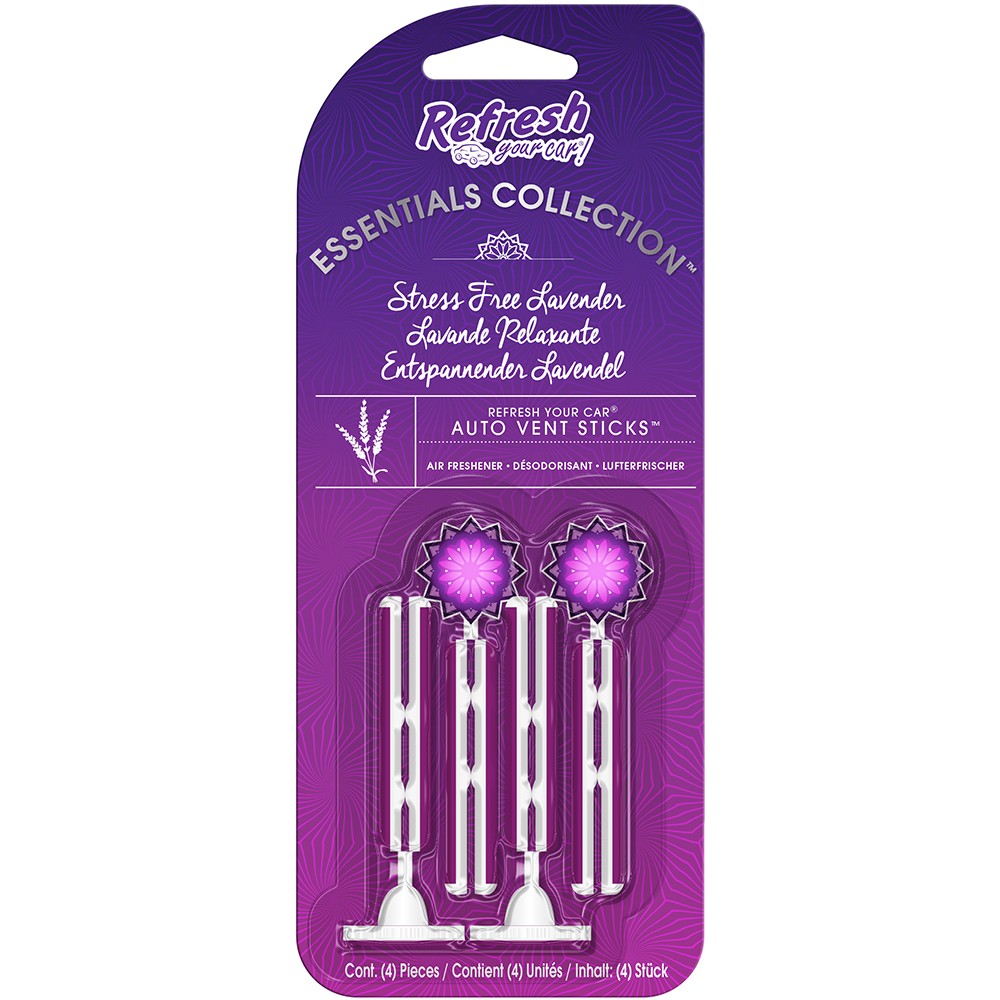 Image for Refresh Your Car 301542600 Air freshener Vent Stick 4 Pack Stress Free Lavender