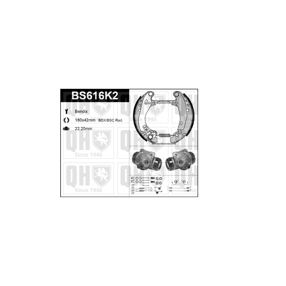 Image for QH BS616K2 Brake Shoe Kit