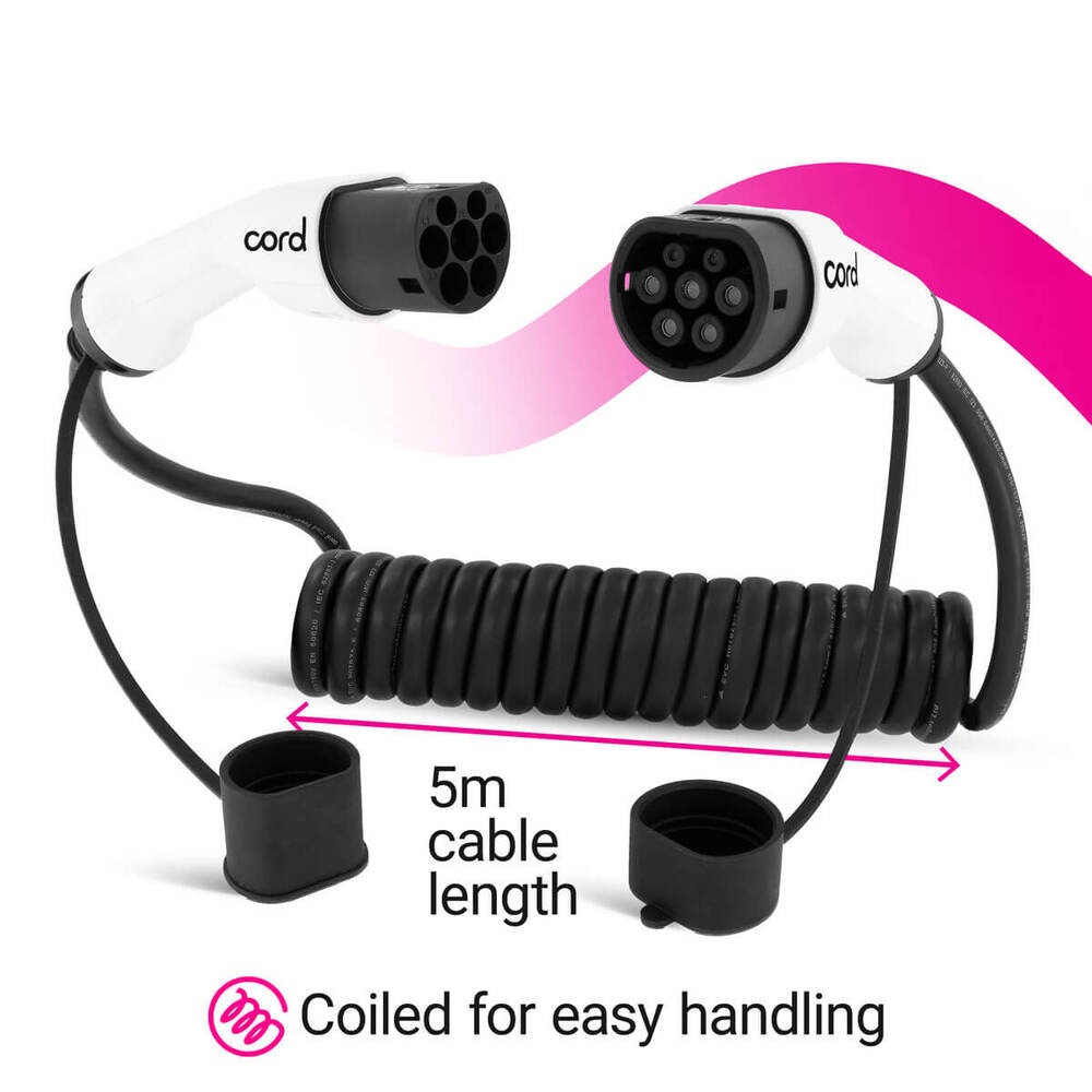 Image for Cord Coiled Charging Cable 5m 380V 32A 22KW