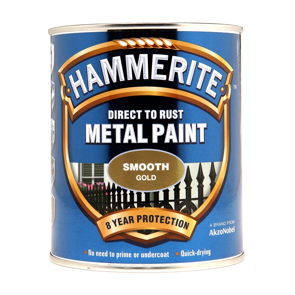 Image for Hammerite 066 Metal Paint Smooth Gold 750ml