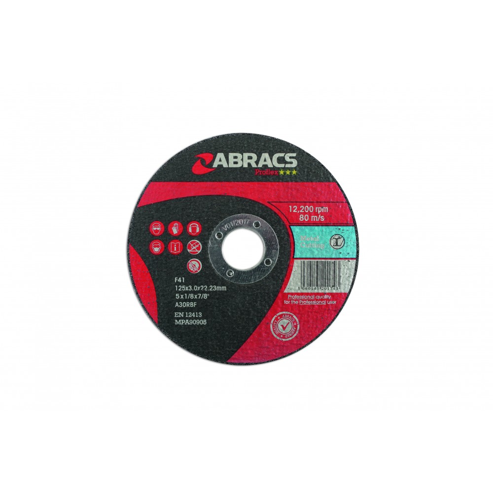Image for Connect 32052 Abracs 125mm x 3.0mm Flat Cutting Disc Pack 10