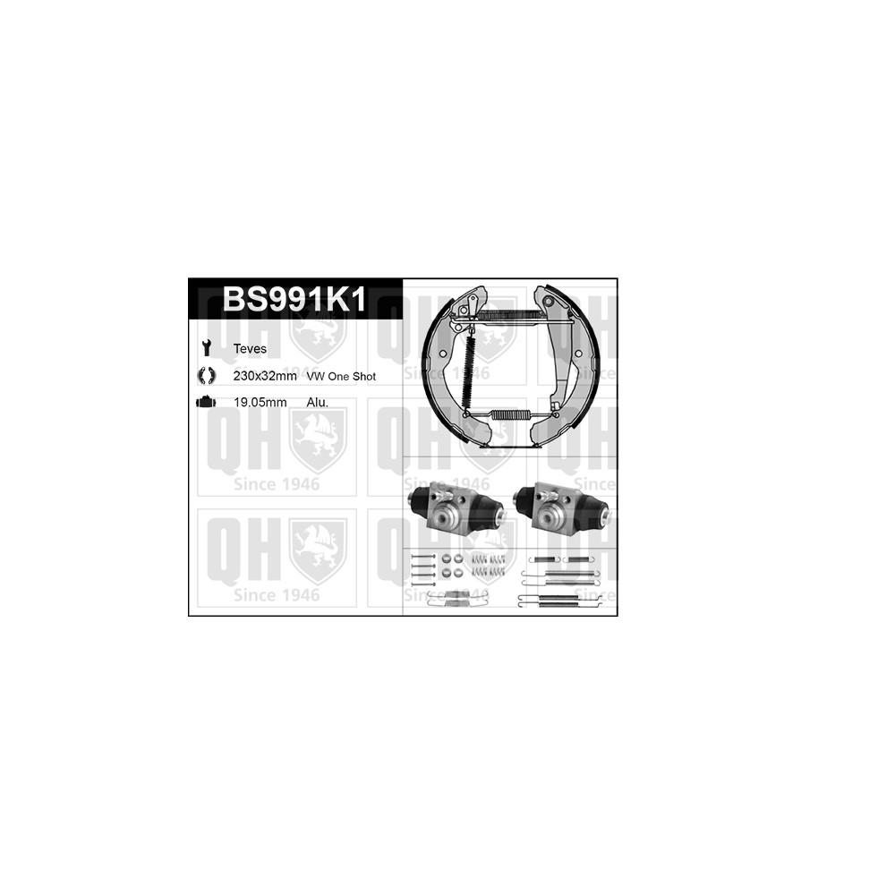 Image for QH BS991K1 Brake Shoe Kit