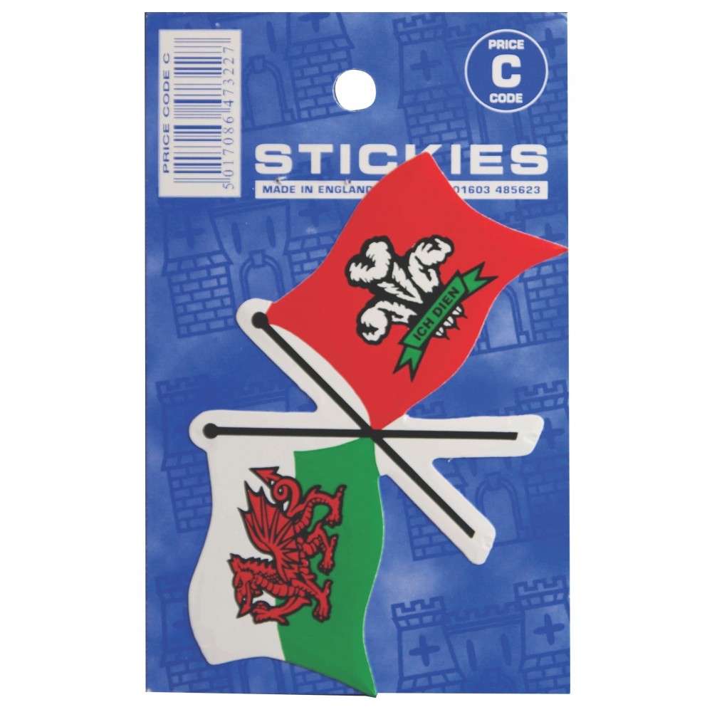 Image for Castle V406 Crossed Flag Welsh Dragon/Feathers C C