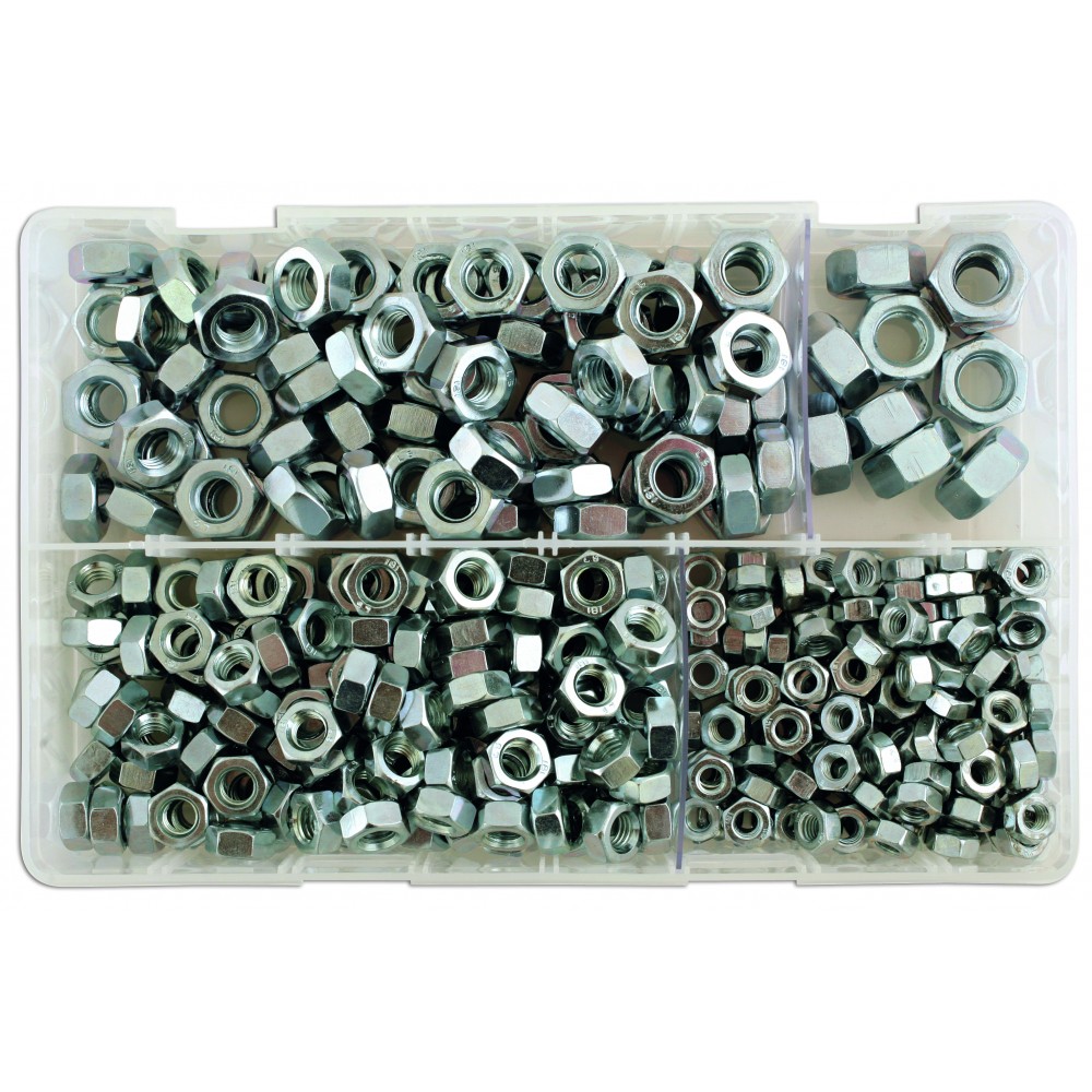 Image for Connect 31860 Assorted MM Plain Steel Nuts Box Qty 370