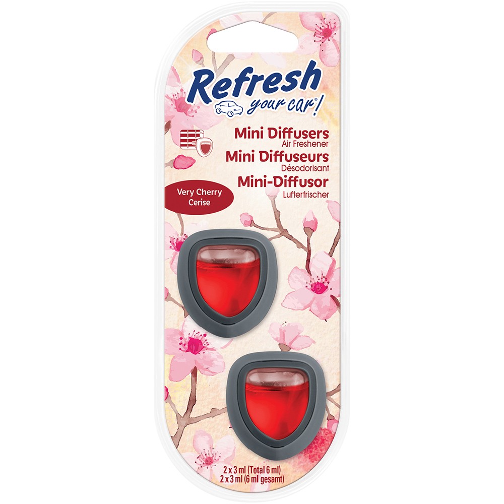 Image for Refresh Your Car 301408500 Air freshener Mini Diffuser Twin Pack Very Cherry