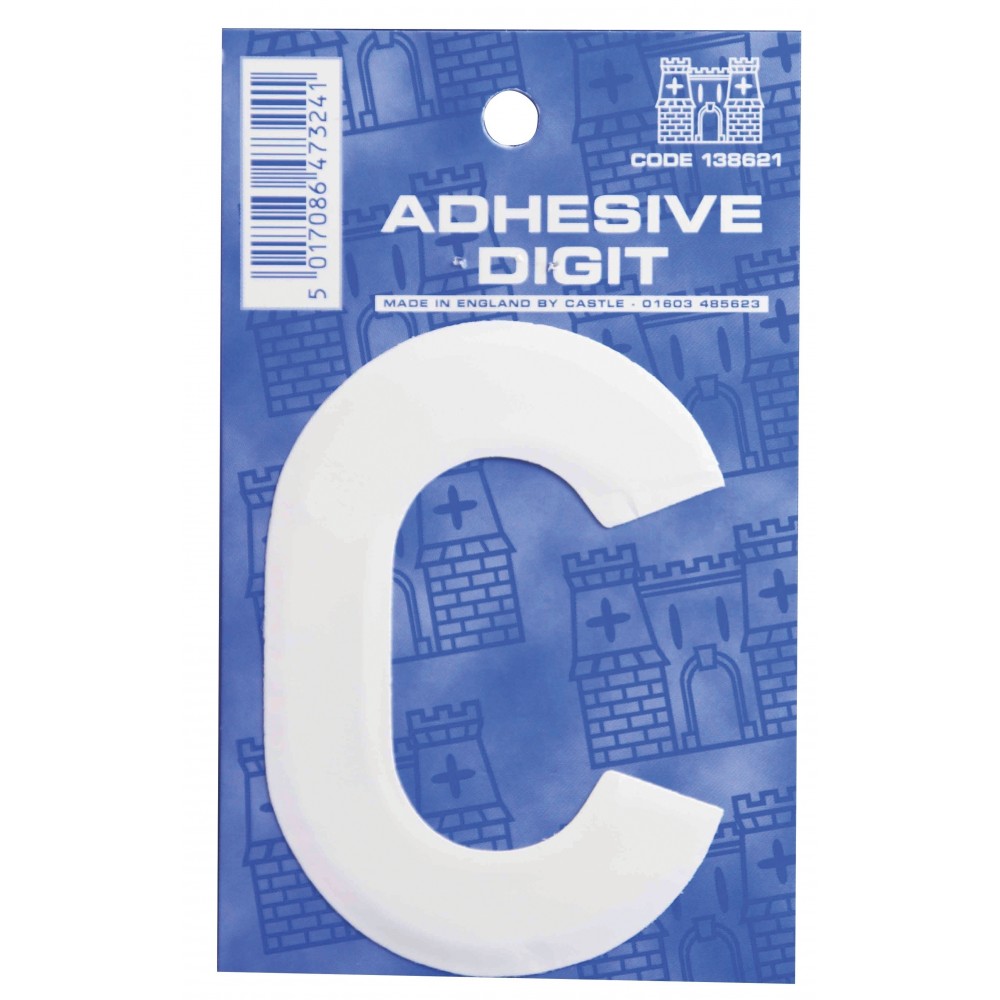 Image for Castle WC C Self Adhesive Digits White 3inc