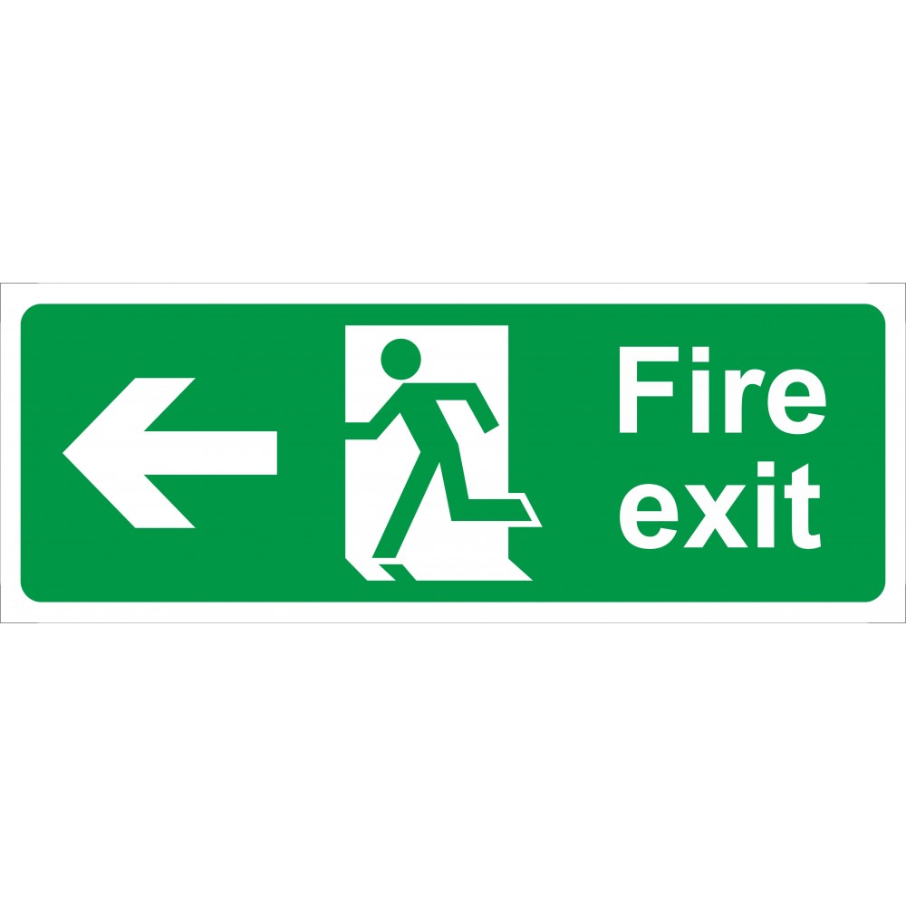 Image for Castle SS010F Fire Exit Arrow Left on Foamex Safety Sign