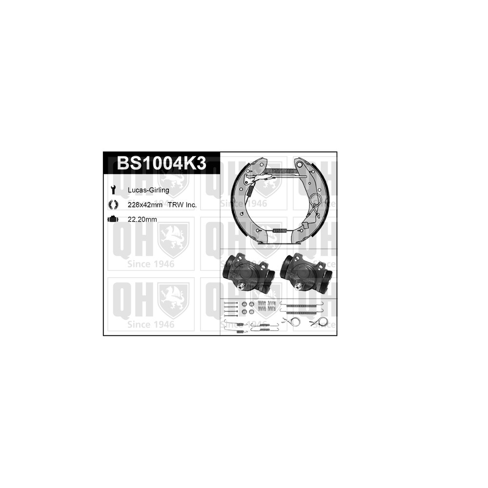 Image for QH BS1004K3 Brake Shoe Kit