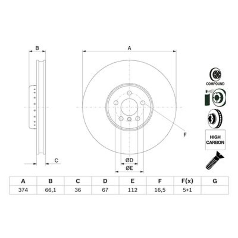 Image for Bosch Brake disc BD2805