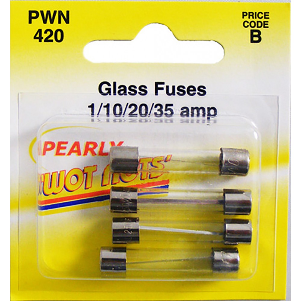 Image for Pearl PWN420 Fuses - Assorted Glass - Pack of 4