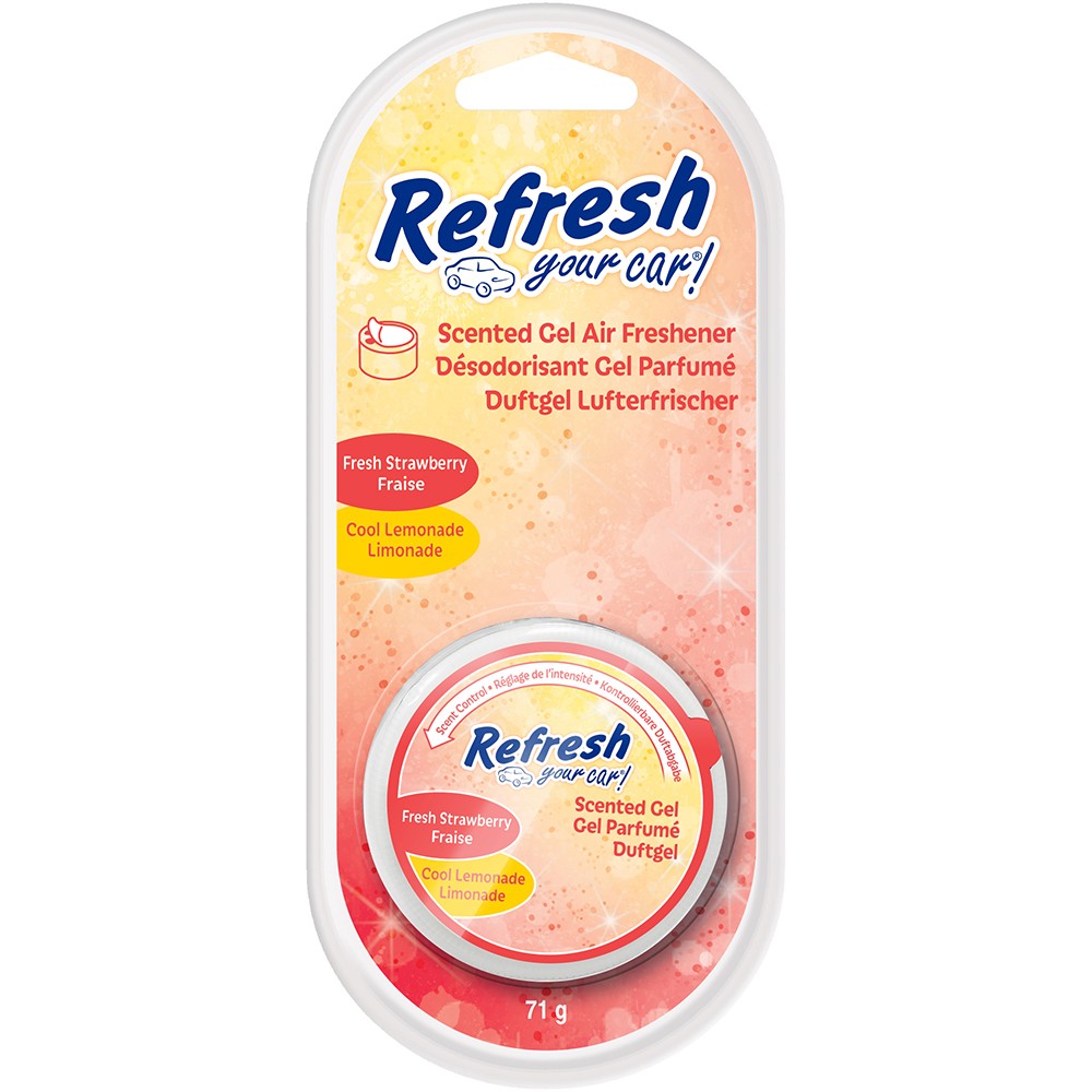 Image for Refresh Your Car 301411000 Air freshener Gel Can 2.5oz Strawberry/Cool Lemonade