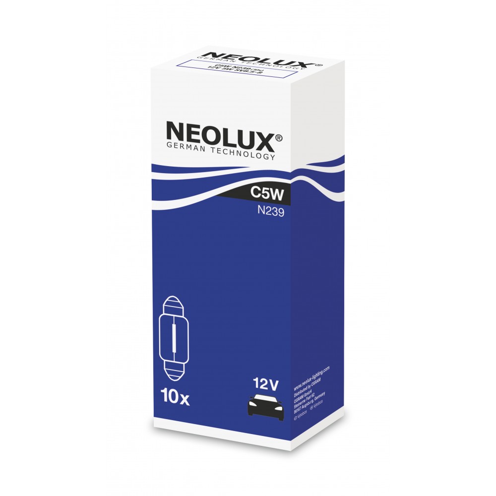 Image for Neolux N239 12v 5w SV8.5-8 36mm (239) Trade pack of 10