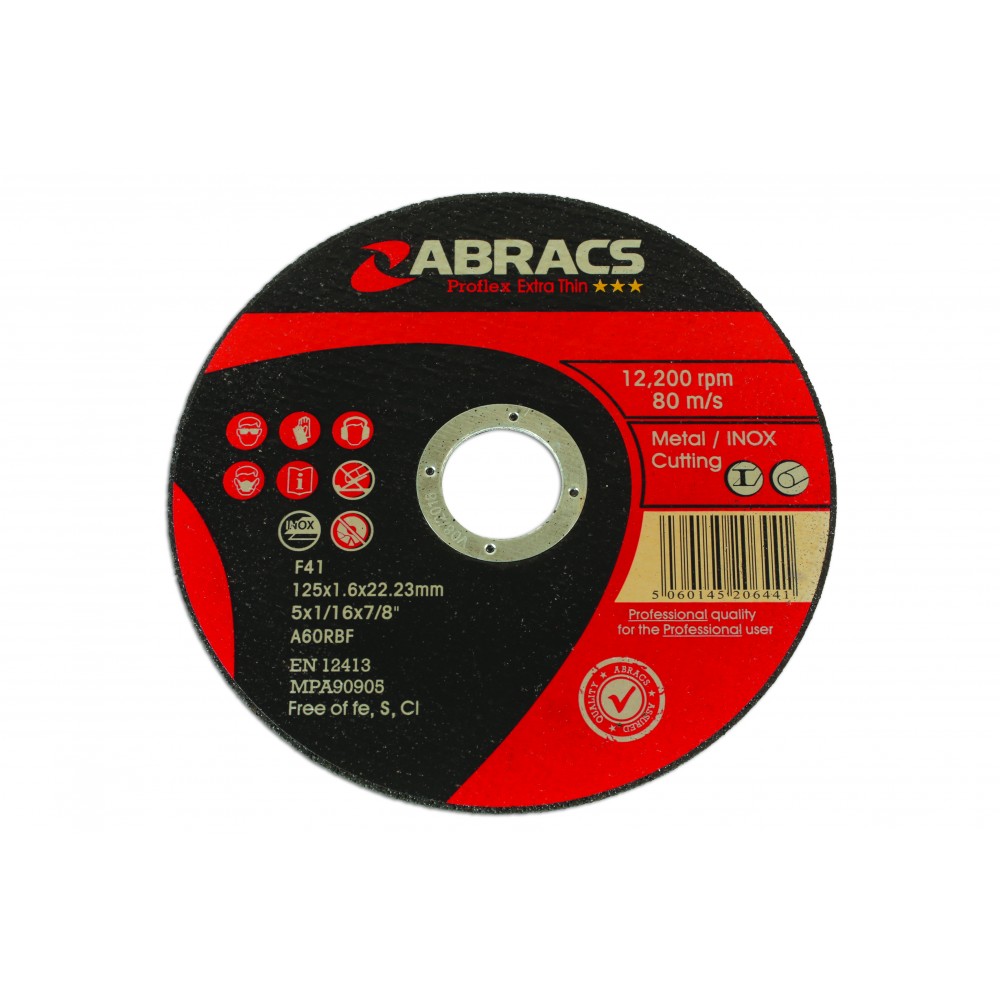 Image for Connect 32197 Abracs 125mm x 1.6mm Thin Cutting Discs Pack 10