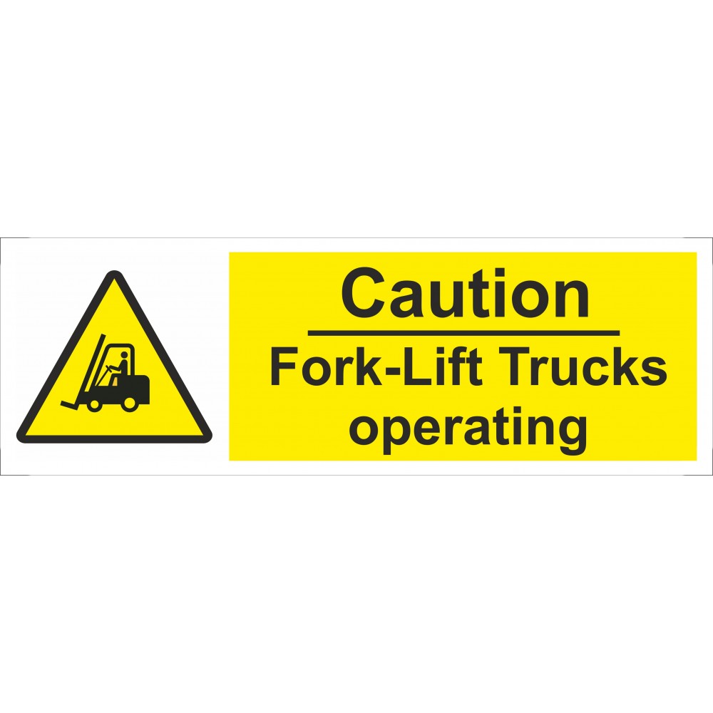 Image for Castle SS025SA Caution Fork Trucks Safety Sign