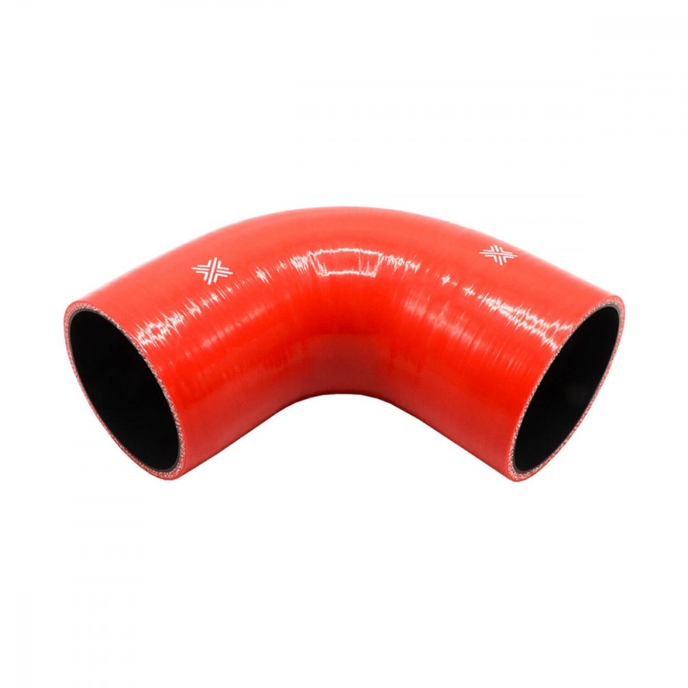 Image for Pipercross Performance Silicone HoseRed 90Â° 89mm bore  152mm