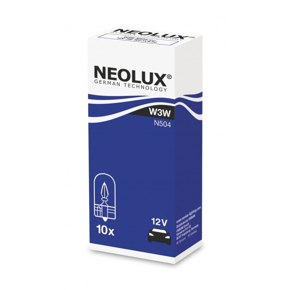 Image for Neolux N504 12v 3w W2.1x9.5d (504) Trade pack of 10