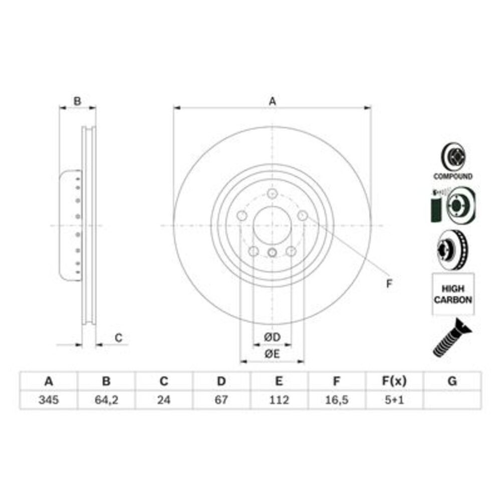 Image for Bosch Brake disc BD2806