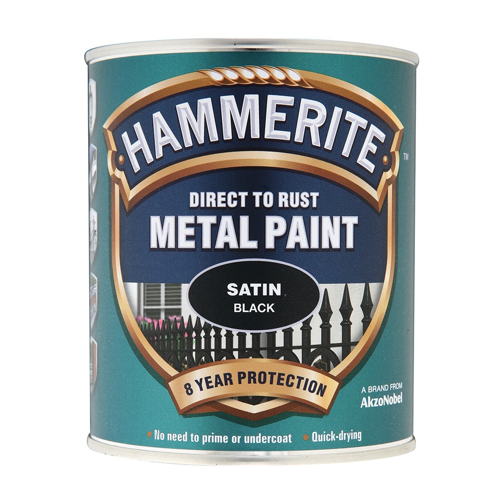 Image for Hammerite 885 Metal Paint Satin Black 750ml