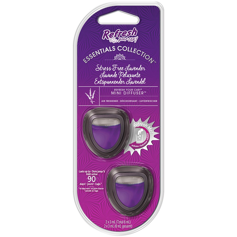 Image for Refresh Your Car 301542300 Air freshener Mini Diffuser Twin Pack Stress Free Lavender