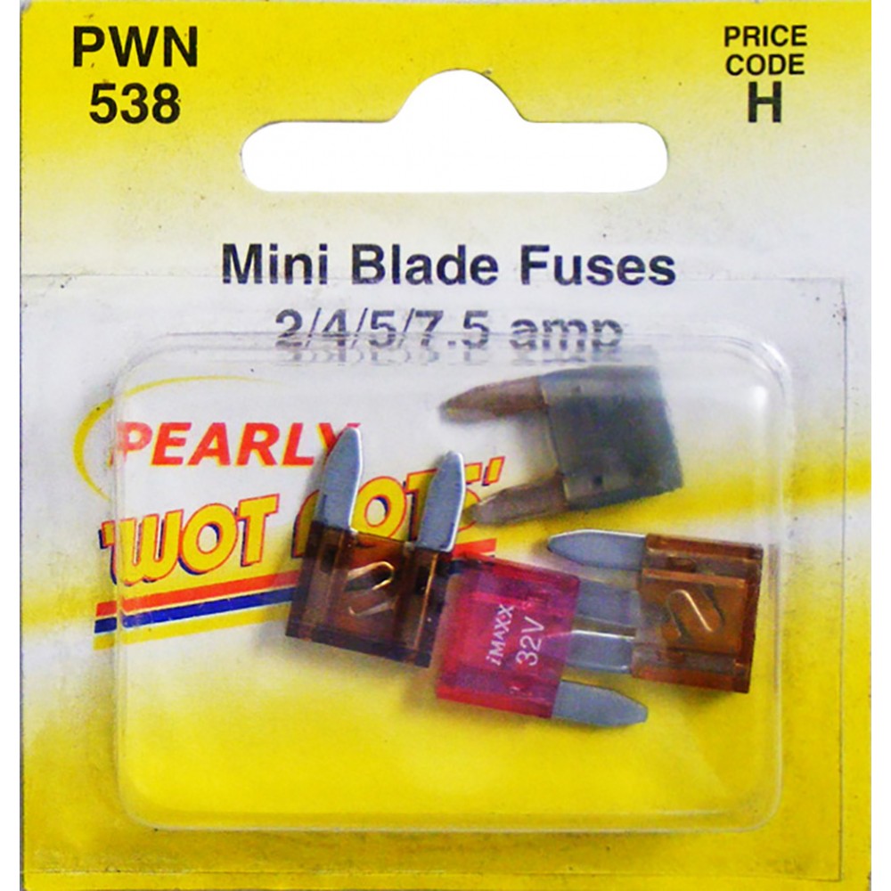 Image for Pearl PWN538 Mini Blade Fuses 2/4/5/7.5 Amp