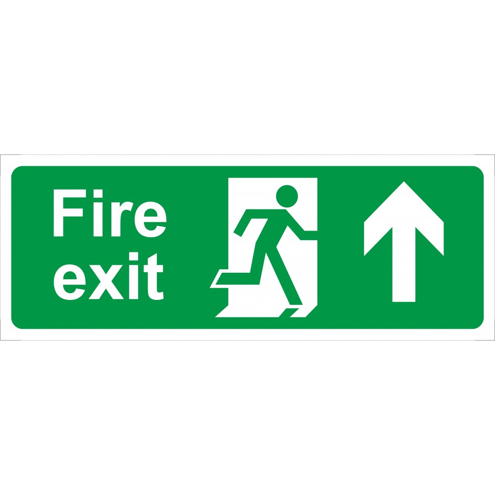 Image for Castle SS014F Fire Exit Arrow Up on Foamex Safety Sign
