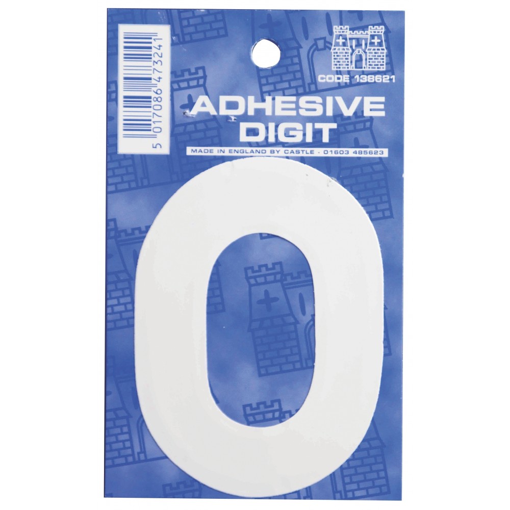 Image for Castle W0 0 Self Adhesive Digits White 3inc