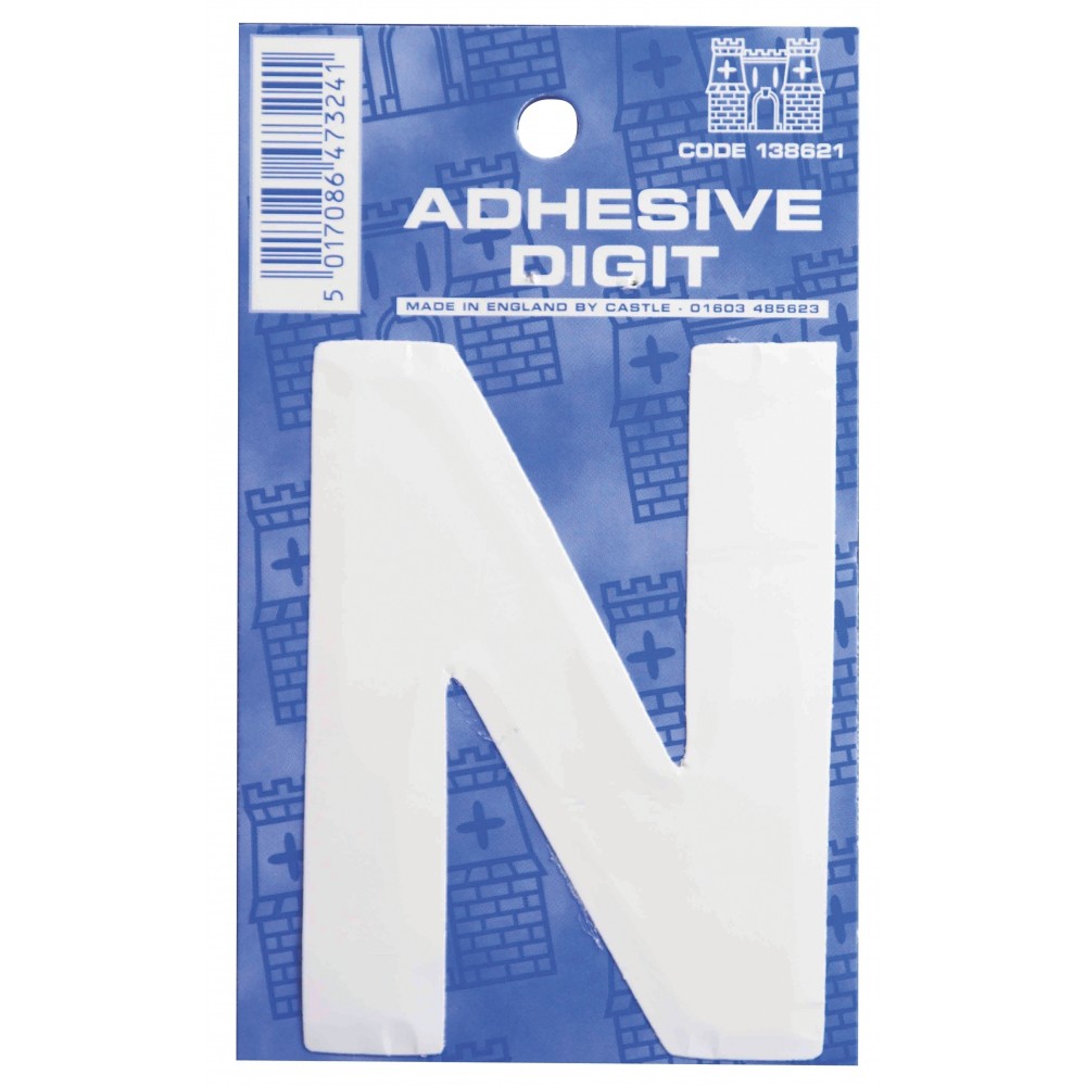 Image for Castle WN N Self Adhesive Digits White 3inc