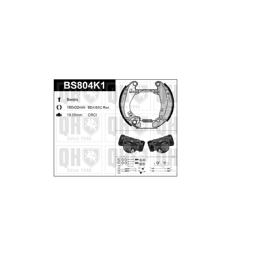 Image for QH BS804K1 Brake Shoe Kit