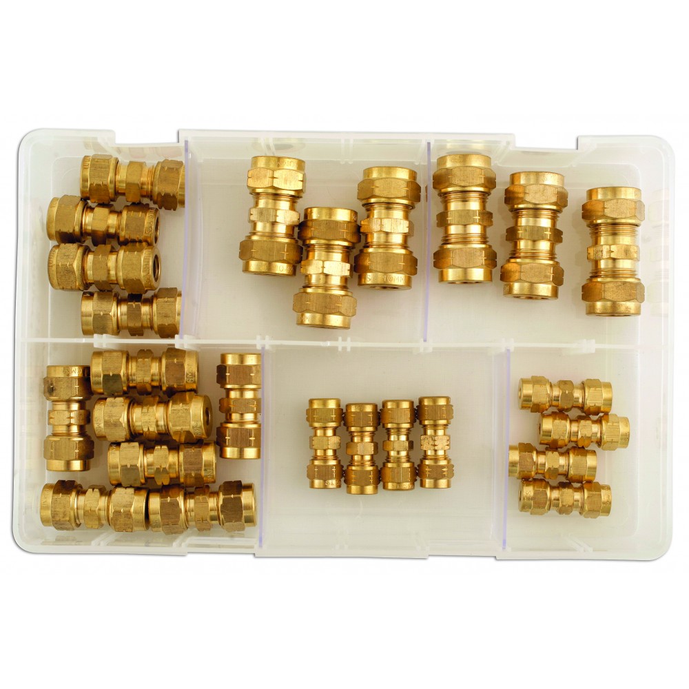 Image for Connect 31879 Assorted Brass Tube Couplings MM Box Qty 25