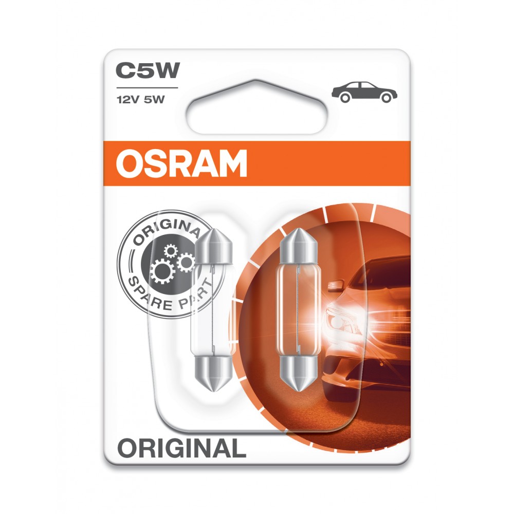 Image for Osram 6418-02B OE 12v 5w C5W festoon (239) Twin blister