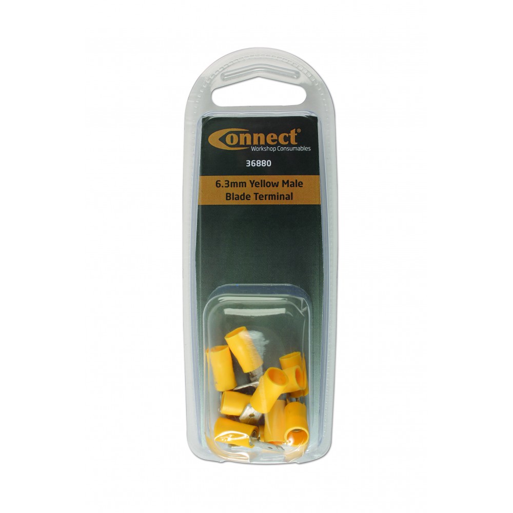 Image for Connect 36880 6.3mm Yellow Male Blade Terminal Pk 10