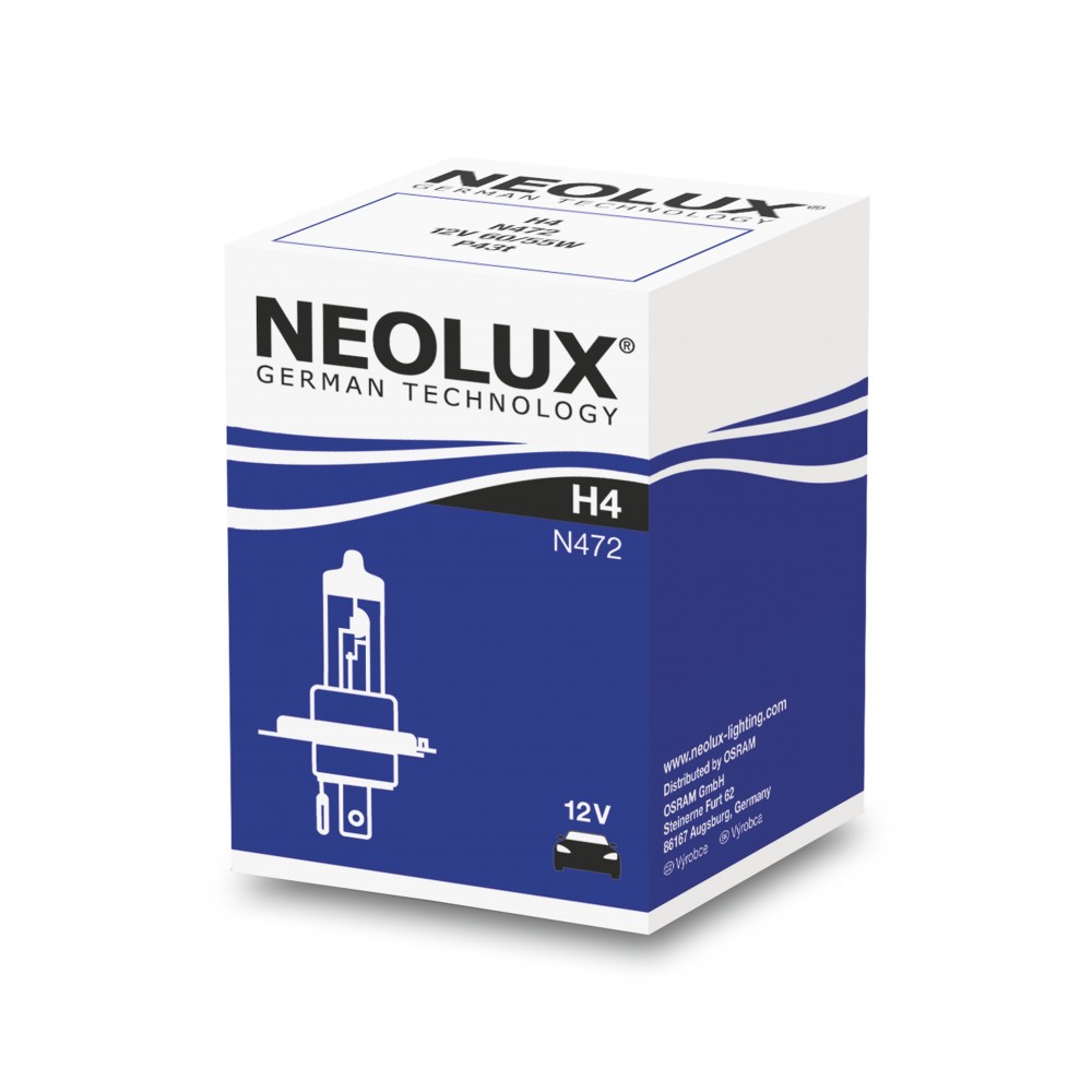Image for Neolux N472 12v 60/55w H4 P43t (472) Single blister