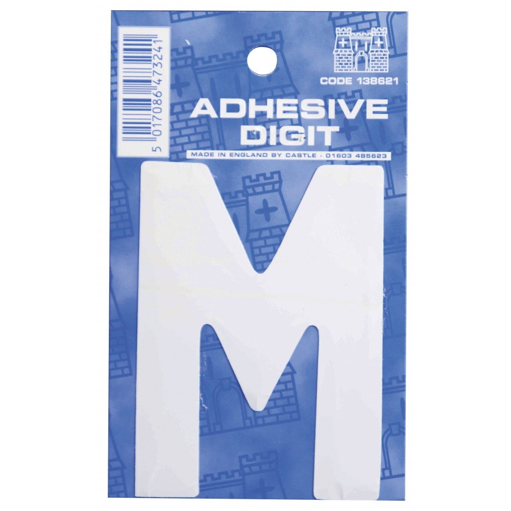 Image for Castle WM M Self Adhesive Digits White 3inc