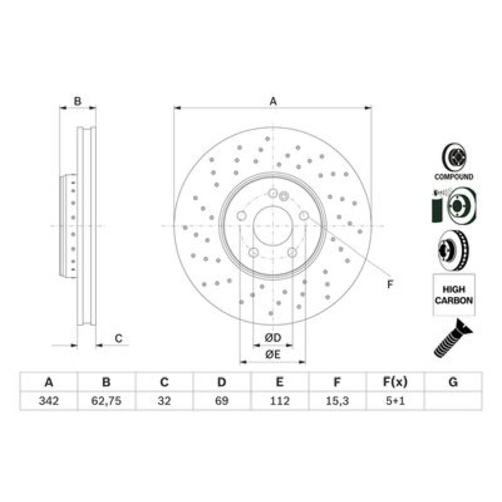 Image for Bosch Brake disc BD2884