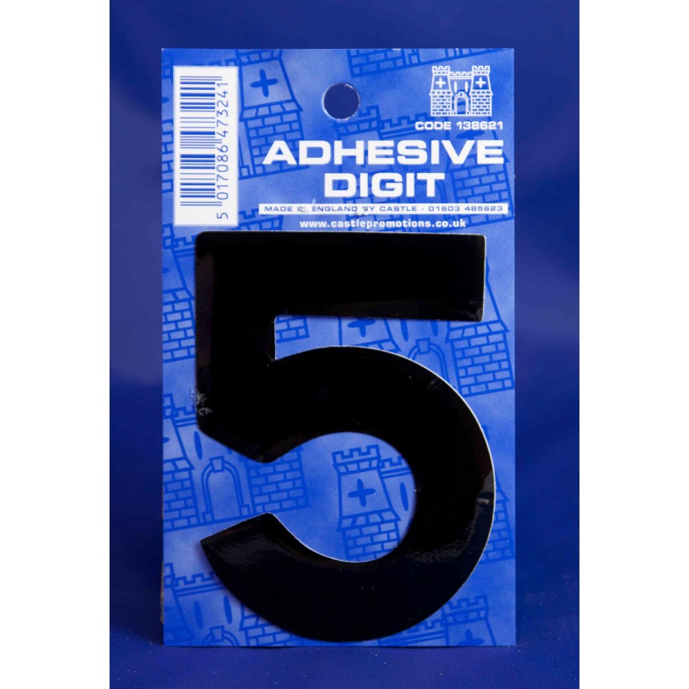 Image for Castle B5 5 Self Adhesive Digits Blk 3inc