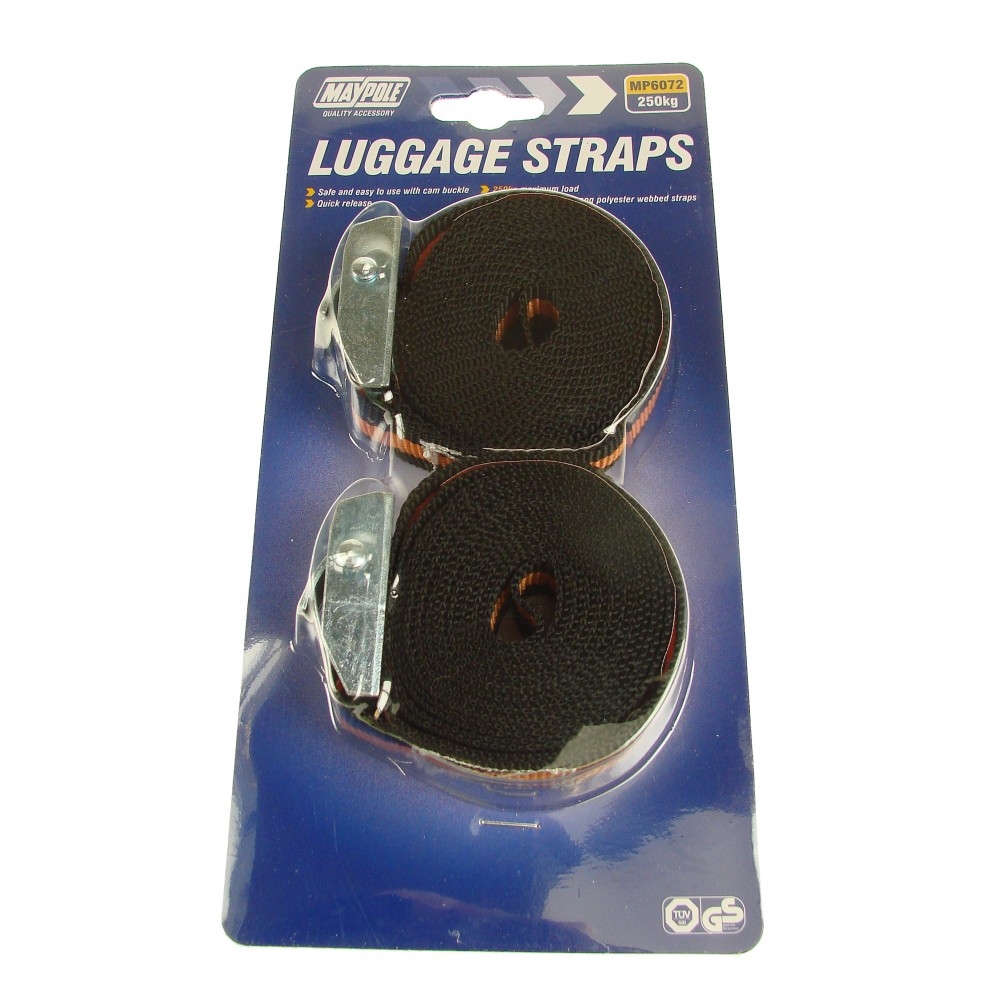 Image for Maypole MP6072 250KG Pair of Luggage Straps with Cam Buckle