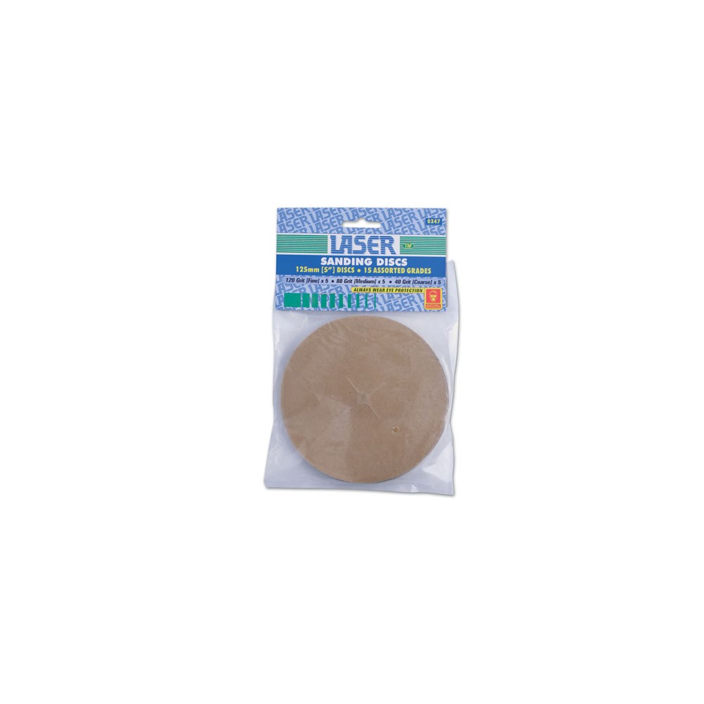 Image for Laser 347 Sanding Discs 15pc - 3 Grades