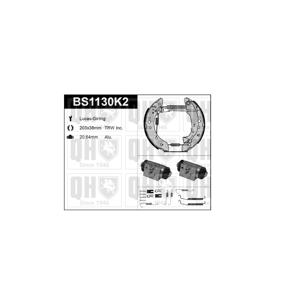 Image for QH BS1130K2 Brake Shoe Kit