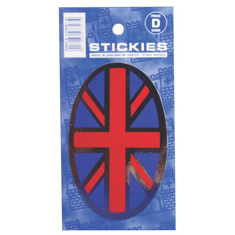 Image for Castle GF50 Oval Union Jack on Foil D Code Sticker