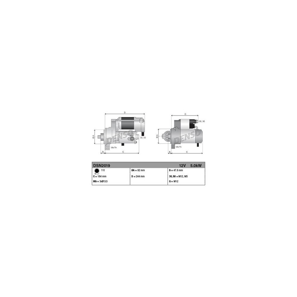 Image for Denso Starter R 12V 5.0kW DSN2019