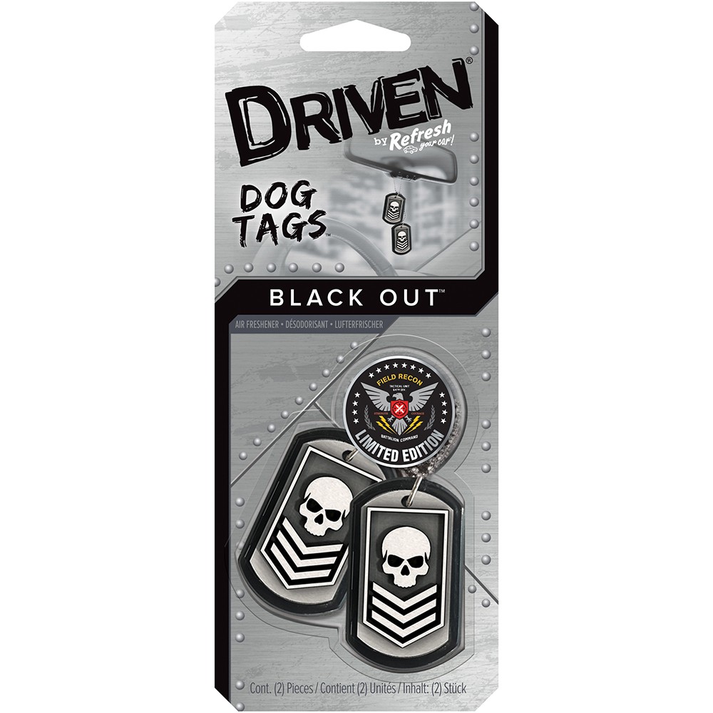 Driven 301412000 Air freshener Dog Tags Blackout Scent 