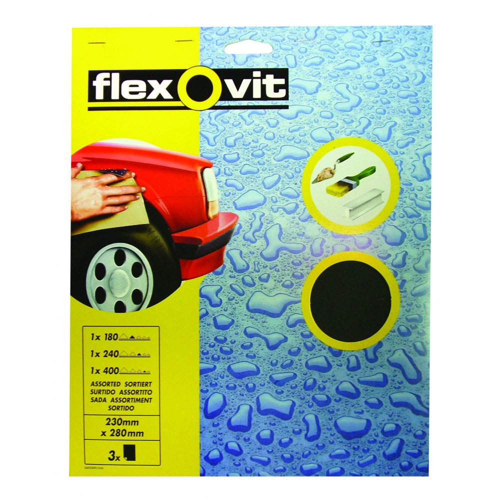 Flexovit 63642526491 Water Proof Sheet Assorted Pack of 3 