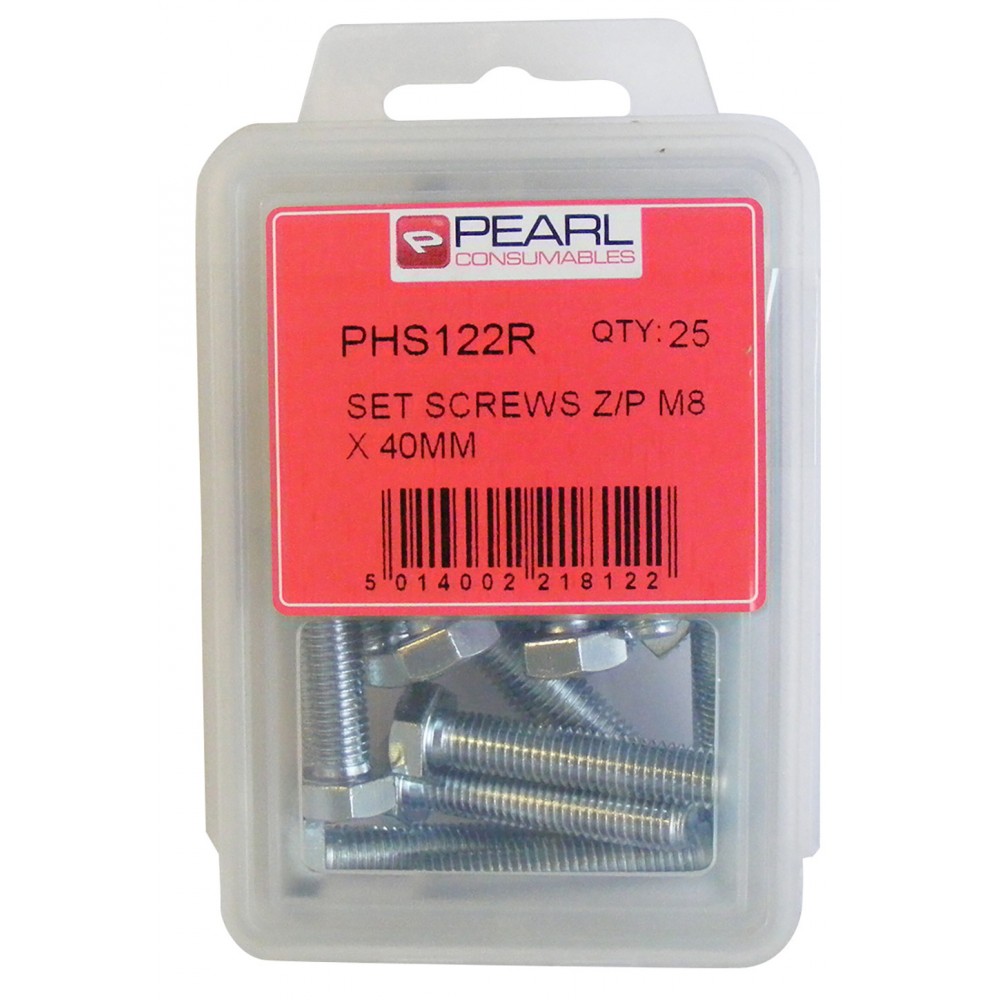 Image for Pearl PHS122R Set Screw Zp M8 X 40mm Pack of 25